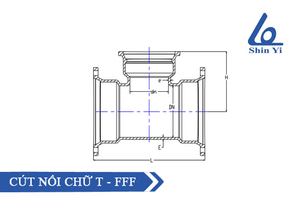 Cấu tạo cút nối chữ T 3 đầu F - thương hiệu Shinyi